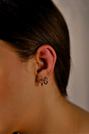 Çiftli Çelik Halka Küpe