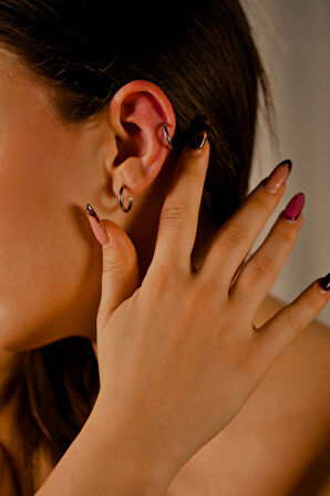 Çiftli Çelik Halka Küpe 16mm