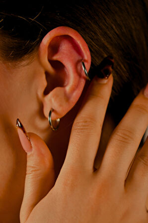 Çiftli Çelik Halka Küpe 16mm