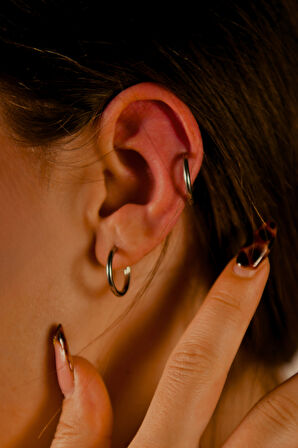 Çiftli Çelik Halka Küpe 18mm