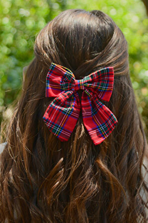 Ekose Desenli Kurdeleli Otamat Toka