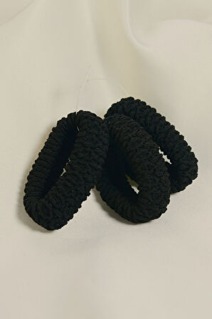 3'lü Siyah Lastik Toka