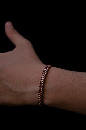 Örgü Sarım Model Bakır Bileklik