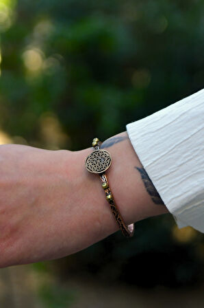 Lotus Çiçeği Model Bakır Bileklik