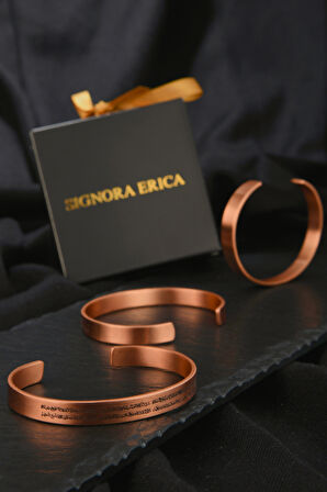 Ayetel Kürsi Yazılı Bakır Bileklik