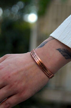 Ayetel Kürsi Yazılı Bakır Bileklik