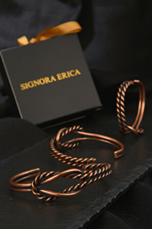 Gemici Düğümlü Model Bakır Bileklik