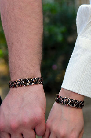 Saç Örgü Model Bakır Bileklik