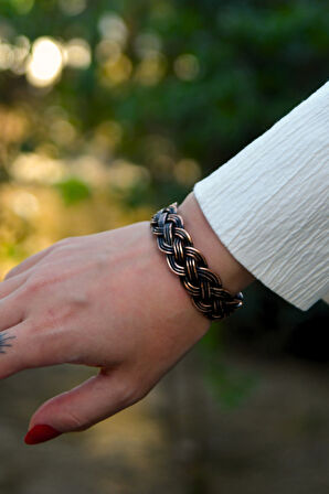 Saç Örgü Model Bakır Bileklik