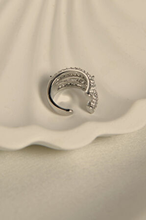 2 Sıra Taşlı Üzeri Tek Taşlı Earcuff