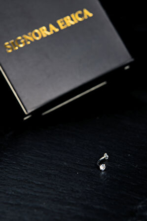 İki Ucu Yuvarlak İçine Giren Taşlı Hem Tragus Hem Kıkırdak Piercing
