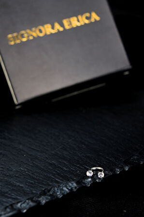 İki Ucu Yuvarlak İçine Giren Taşlı Hem Tragus Hem Kıkırdak Piercing