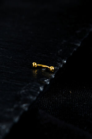 İki Ucu Toplu Yuvarlak Kaş Piercing