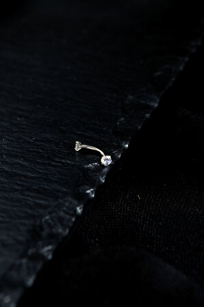 İki Ucu Yuvarlak İçine Giren Taşlı Kaş Piercing