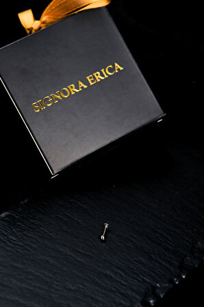 Biri Ucu Düz Bir Ucu Toplu Dudak Piercing 8mm