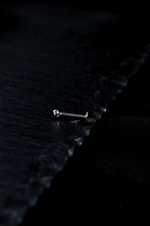 Biri Ucu Düz Bir Ucu Toplu Dudak Piercing 8mm