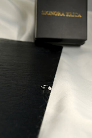 Biri Ucu Düz Bir Ucu Disko Topu Model Taşlı Hem Tragus Hem Kıkırdak Piercing