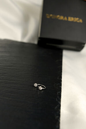 İki Ucu Disko Topu Model Taşlı Hem Tragus Hem Kıkırdak Piercing