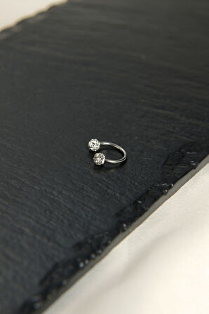 İki Ucu Disko Topu Model Taşlı Hem Tragus Hem Kıkırdak Piercing