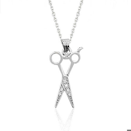 Gümüş Makas Kadın Kolye