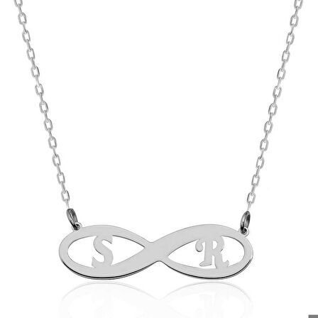 Gümüş Sonsuzluk Harf Kolye