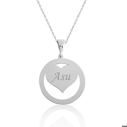 Gümüş Aşk Çemberi İsimli Kadın Kolye