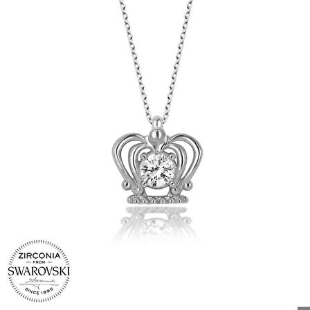 Swarovski Taşlı Gümüş Melek Kadın Kolye