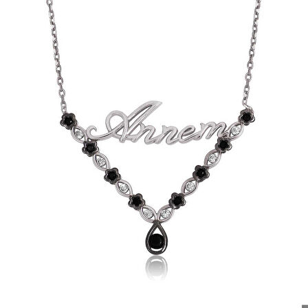 Gümüş Çiçek Annem Kadın Kolye