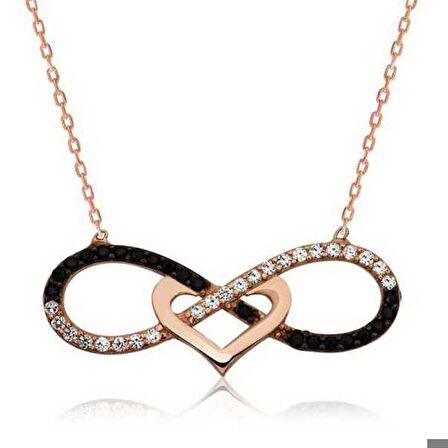 Gümüş Kalpli Sonsuzluk Kadın Kolye