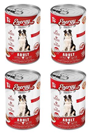 Energy Sığır Etli Yetişkin Yaş Konserve Köpek Maması 400 G - 4 Adet