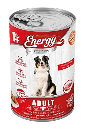 Energy Sığır Etli Yetişkin Yaş Konserve Köpek Maması 400 G - 4 Adet