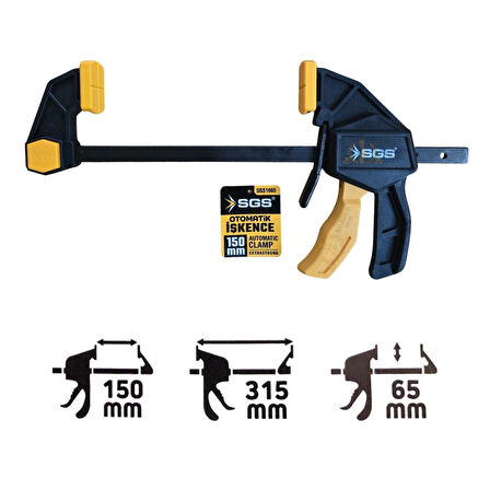 SGS Ayarlanabilir Uçlu Otomatik İşkence 150 mm.  - 1 Adet