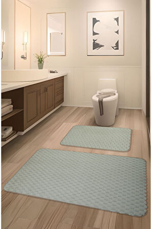 Söğüt Kaymaz Taban, Yumuşacık, Süper Emici 2'li Banyo Paspası Seti