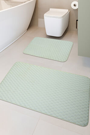 Söğüt Kaymaz Taban, Yumuşacık, Süper Emici 2'li Banyo Paspası Seti