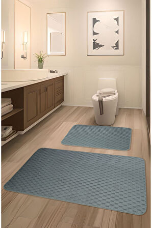 Söğüt Kaymaz Taban, Yumuşacık, Süper Emici 2'li Banyo Paspası Seti