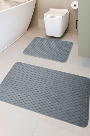 Söğüt Kaymaz Taban, Yumuşacık, Süper Emici 2'li Banyo Paspası Seti