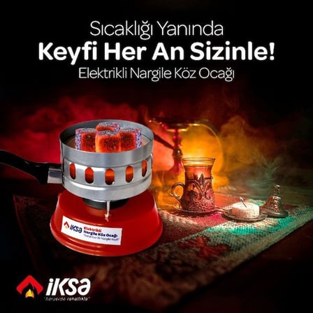 Premium Akşam Eğlencesi Kolay Kullanım Çay Keyfi Yuvarlak Galvaniz Elektrikli Nargile Köz Ocağı