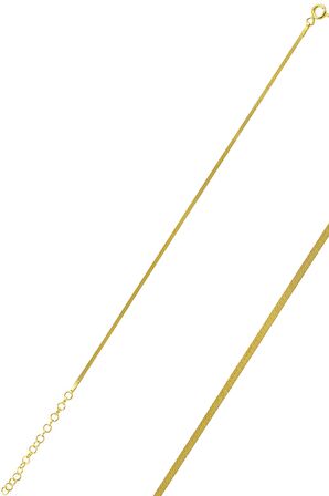 Gümüş altın rengi 1,4 mm kalınlığında italyan yassı bileklik SGTL10096GOLD