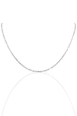 Gümüş 45 cm rodyumlu aralıklı figaro zincir SGTL10100RODAJ