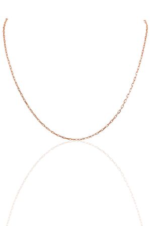 Gümüş rose  60 cm figaro zincir SGTL10103ROSE