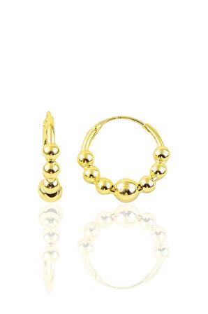 Gümüş altın rengi 17 mm top top halka küpe