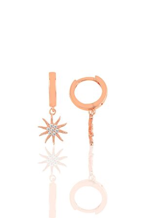 Gümüş   zirkon taşlı güneş küpe