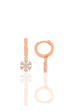 Gümüş zirkon taşlı kar tanesi küpe