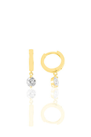 Gümüş  tek taşlı halka küpe SGTL10316