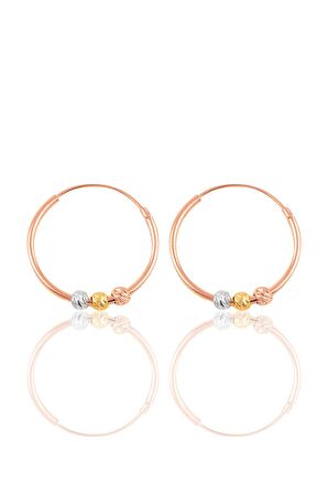Gümüş  18 mm renkli doricalı halka küpe
