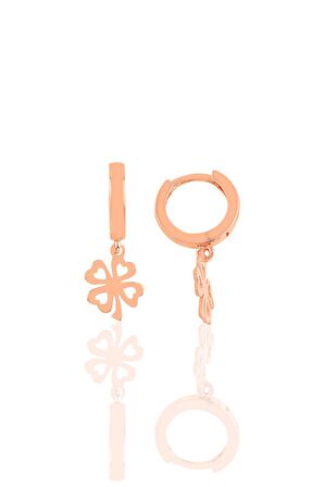 Gümüş desenli yonca  küpe