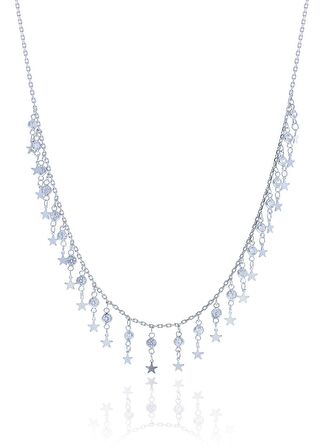 Gümüş rodyumlu zirkon taşlı yıldızlı kolye