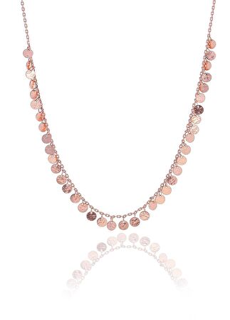 Gümüş rose dövme modeli pullu kolye