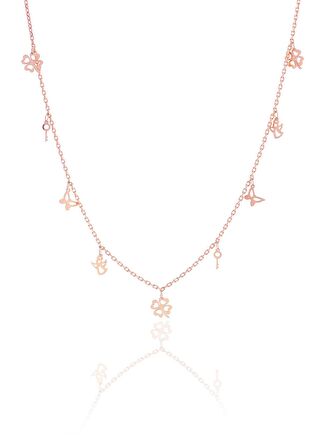 Gümüş rose kısmet şans kolyesi