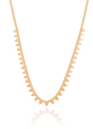 Gümüş rose gurmet zincirli piramit kolye